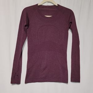 Lululemon Swiftly Tech Long Sleeve Size 6 Top - In Color Dark Adobe/Misty Merlot
